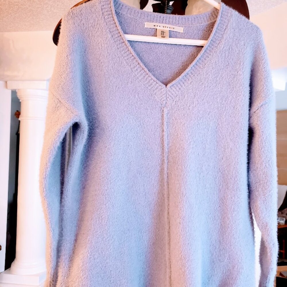 Cashmere Max Studio V Neck Long Sleeved Sweater Size small
